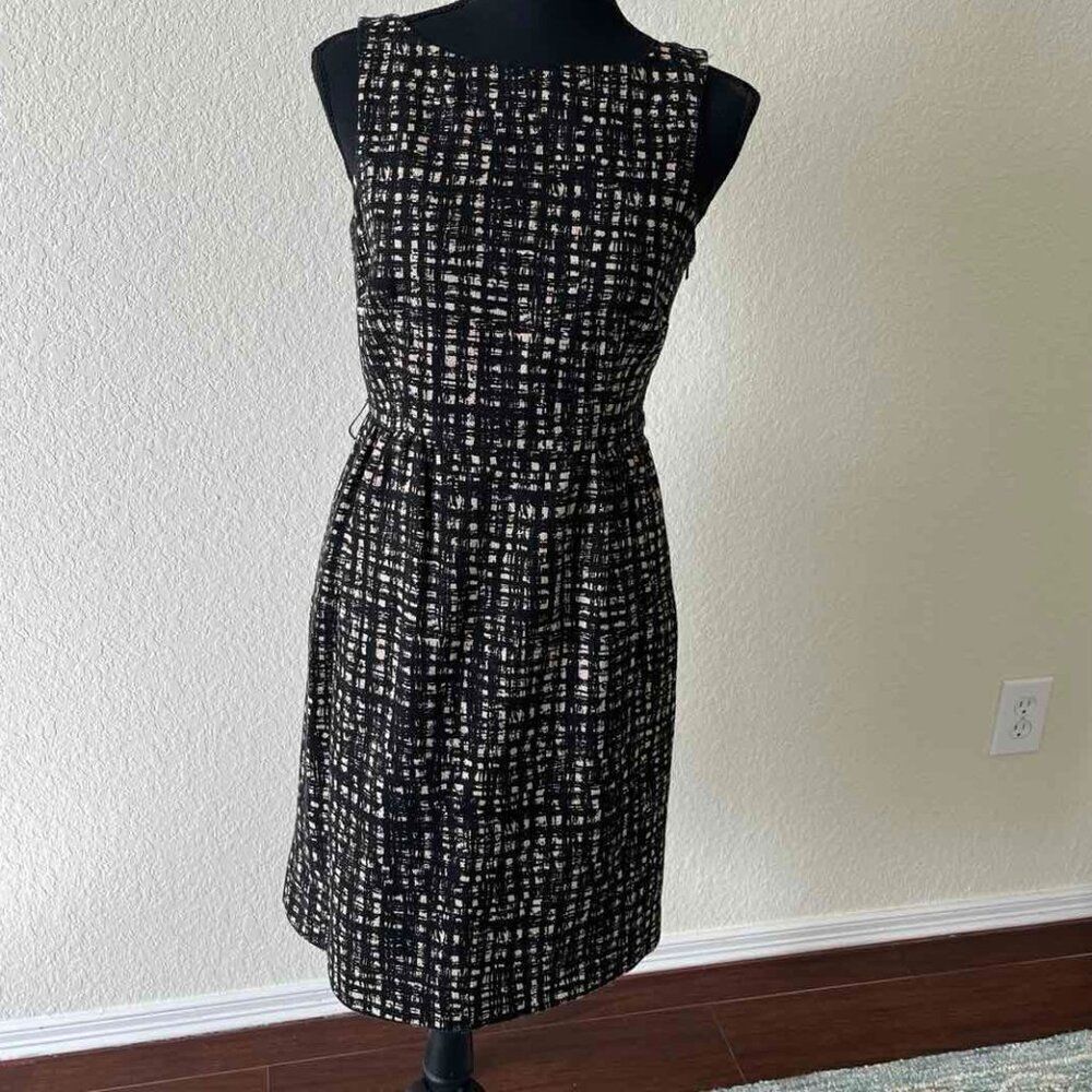 MICHAEL MICHAEL KORS Womens Black Cream Sleeveless Above The Knee Dress Size 4